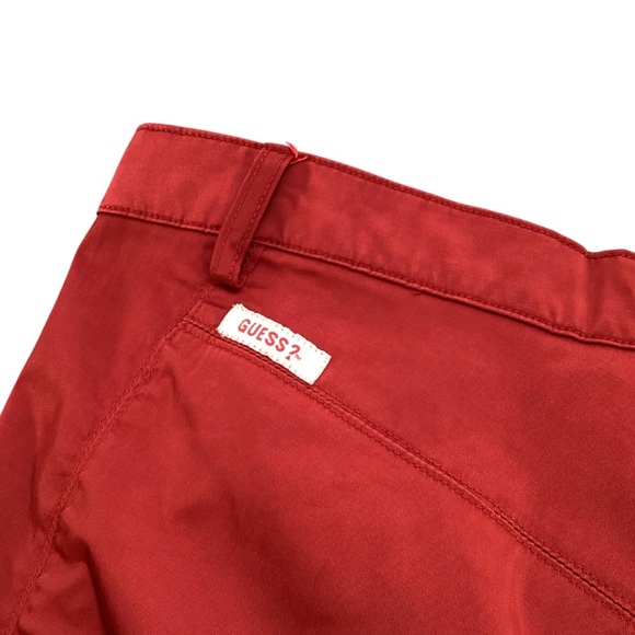 GUESS Jeans Red Chino Pants Y34A0148 Slim Fit Size 31 Y2K Shiny Stretchy Sexy - Picture 12 of 14